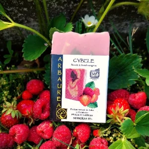 Savon Saponifié à Froid CYBELE - Fraise et Framboise - Peaux Sensibles, Enfants